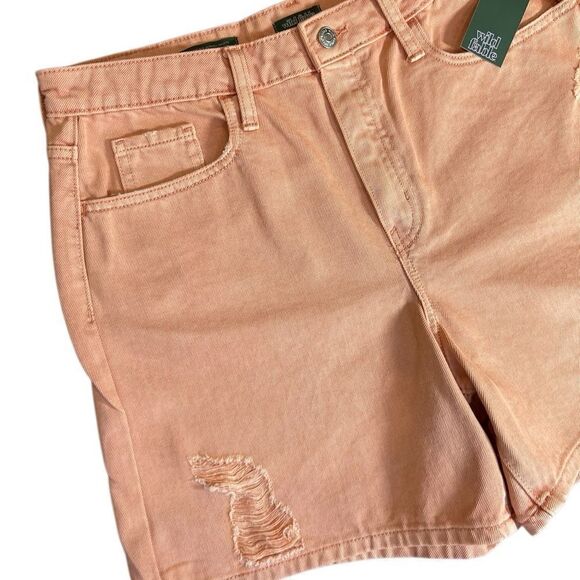Wild Fable Highest Rise Bermuda Jean Shorts Orange denim Size 10/30 (NWT) - Picture 8 of 16